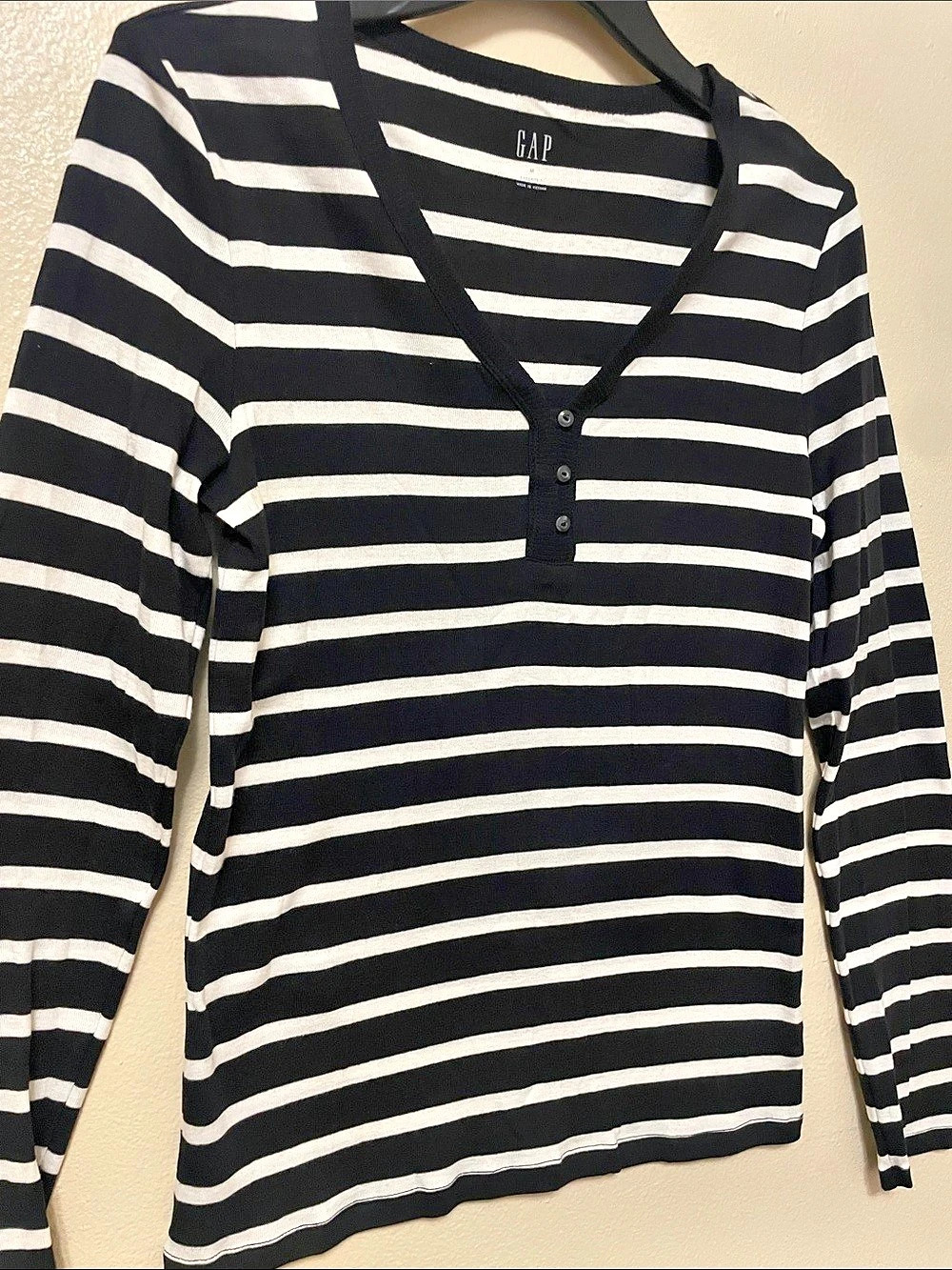 Blusa | Top Gap Favorite Henley T Striped Long Sleeve | Size M